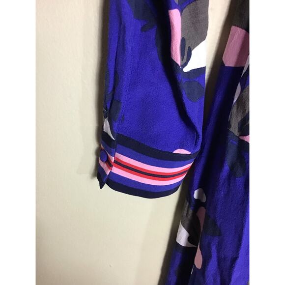 Boden Women Floral  Striped A Line Dress Sz. 8R Blue Lightweight Comfort Modest - Picture 6 of 12